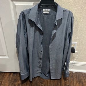 Calvin Klein Slim Fit men dress shirt size XL brand new without tag Gray